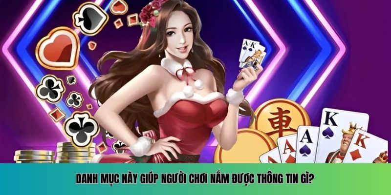 App Nhà Cái Uy Tín Và Những Tiện Ích Bạn Nên Biết Danh mục này giúp người chơi nắm được thông tin gì?